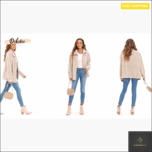 Oversized Fleece Jacket Cozy Winter Casual Zipper Stand Collar Chic - Picture 7 of 7